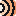 The 16 px favicon enlarged: three rings drawn pixel by pixel on the ink tile